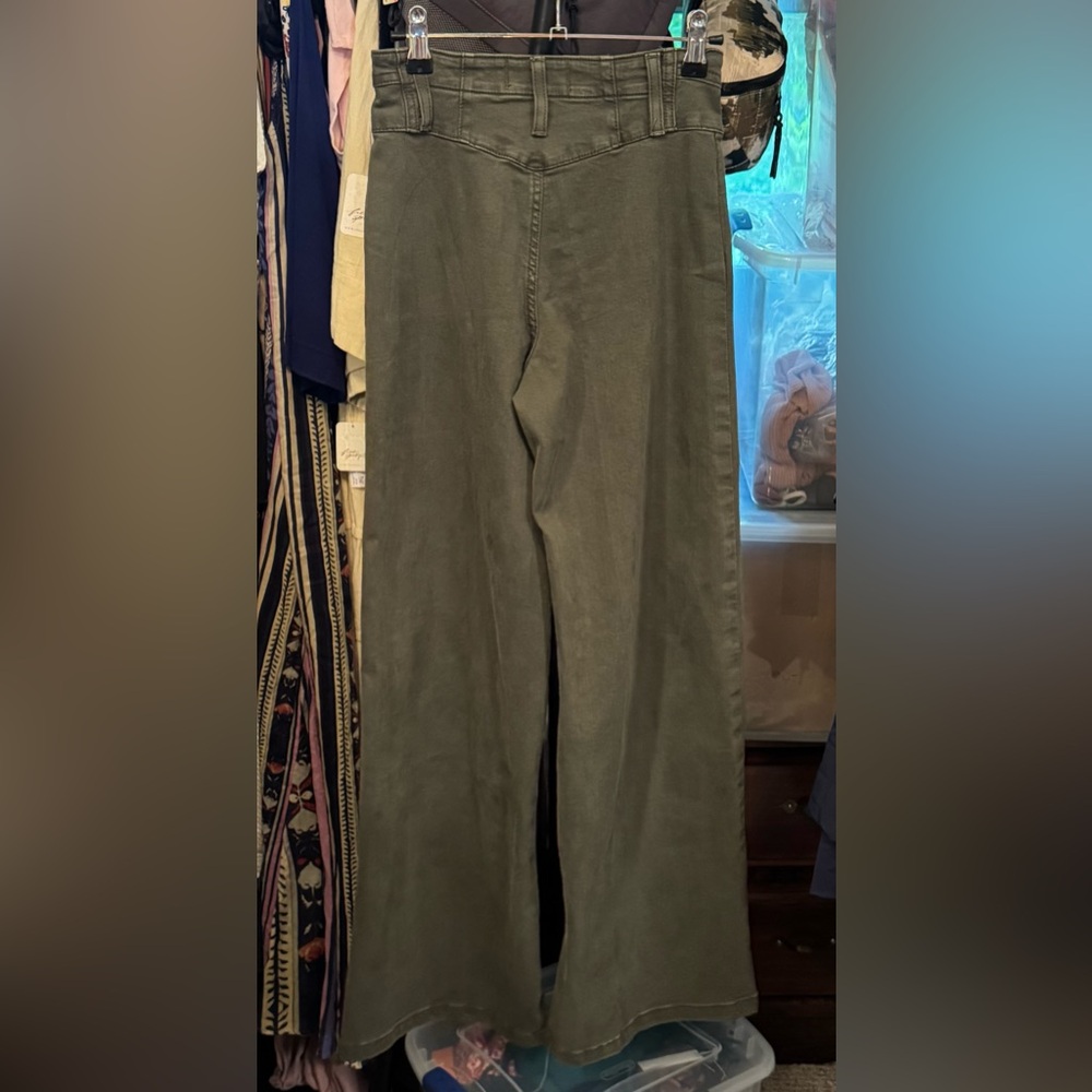 NWT Free People We The Free Libre Wide-Leg Jeans - thyme green - 25 - Picture 8 of 10